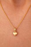 14 Ayar Altın Kalp Doç Zincir Kolye