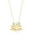 14 Ayar Altın Kapaklı Lotus Çiçeği Kolye
