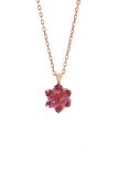 Lotus Model Pembe Kuvars Taşlı Rose Gümüş Kolye