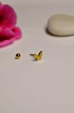 Gold Çelik Kelebek Piercing Helix Kıkırdak