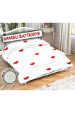 Dekoratif Kalp Desenli Bambu ve Sharpa Kumaşlı Çift Kişilik Battaniye