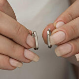 Gümüş Taşsız J Kadın Küpe