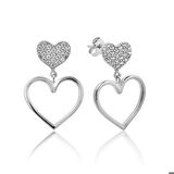 Gümüş Kalpli Kadın Küpe