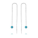 Gümüş Nazar Zincirli Küpe