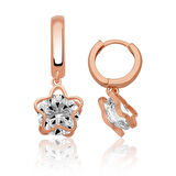 Gümüş Üç Boyutlu Çiçek Küpe