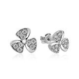 Gümüş Çiçek Çivili Kadın Küpe