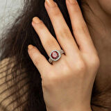 Gümüş Baget Yuvarlak Kadın Yüzük