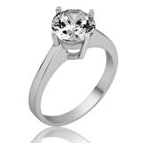 Gümüş Tek Taş Kadın Yüzük