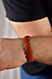 Kırmızı Jasper Özel Kesim Doğal Taş Unisex Bileklik