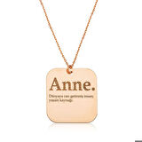 ​Gümüş Rose Anne Yazılı Plaka Kadın Kolye