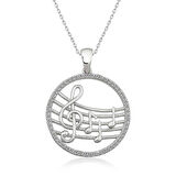 Gümüş Müzik Temalı Kadın Kolye