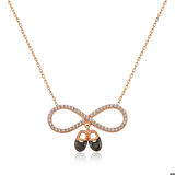 Gümüş Rose Bebek Patikli Sonsuzluk Kadın Kolye