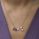 ​Gümüş Rose Anne Ve Yavru Kuş Kadın Kolye