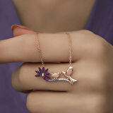 ​Gümüş Rose Anne Ve Yavru Kuş Kadın Kolye