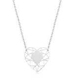 Gümüş Kalp Çemberi Kadın Kolye