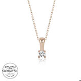 Swarovski Taşlı Gümüş Tektaş Kadın Kolye