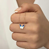 Gümüş Rose Minimal Kelebek Kadın Kolye