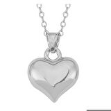 Gümüş Küçük 3 Boyutlu Kalp Kadın Kolye