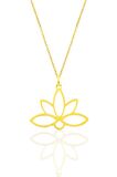 Gümüş altın yaldızlı sonsuz yaşamın simgesi lotus çiçeği kolye