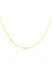 Gümüş 60 cm altın rengi aralıklı figaro zincir SGTL10101GOLD