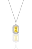 Gümüş  sarı topaz baget taşlı kolye