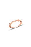 Gümüş rose zirkon taşlı crown yüzük