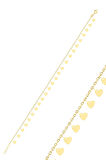 Gümüş altın yaldızlı kalp pullu halhal SGTL10541GOLD