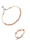 Gümüş dorissa rose  gümüş bilezik ve yüzük gümüş set