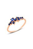 Gümüş rose safir  taşlı lady gümüş yüzük