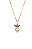 Gümüş rose zirkon taşlı ananas modeli kolye