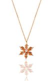 Gümüş rose topaz ve zirkon taşlı kar tanesi kolye SGTL10898BAL