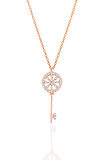 Gümüş rose zirkon taşlı anahtar kolye SGTL10930ROSE