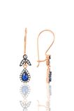 Gümüş rose safir taşlı damla üçlü set
