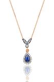 Gümüş rose safir taşlı damla üçlü set