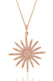 Gümüş rose zirkon taşlı sunlight kolye