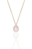 Gümüş rose zirkon taşlı damla modeli üçlü set