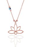 Gümüş rose nazarlı dorica sonsuz yaşamın simgesi lotus kolye