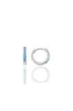 Gümüş rodyumlu turkuaz taşlı 9 mm halka küpe Tragus Piercing Helix Kıkırdak Küpesi