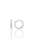 Gümüş rodyumlu zirkon taşlı 11 mm halka küpe Tragus Piercing Helix Kıkırdak Küpesi