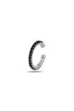 Gümüş rodyumlu siyah taşlı sıkıştırmalı kıkırdak küpe ear cuff