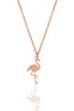 Gümüş rose flamingo kolye
