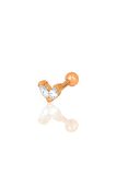 Gümüş rose zirkon iki taşlı Tragus helix Piercing küpe