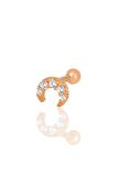 Gümüş rose zirkon taşlı hilal modeli Tragus helix Piercing küpe
