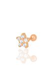 Gümüş rose zirkon taşlı papatya modeli Tragus helix Piercing küpe