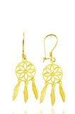 Gümüş Altın Yaldızlı Düş Kapanı Sallantılı Küpe SGTL12215GOLD