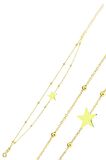 Gümüş altın yaldızlı top top çift zincirli yıldız bileklik SGTL12277GOLD