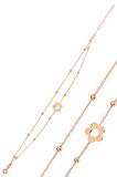 Gümüş rose top top çift zincirli çiçek bileklik SGTL12278ROSE