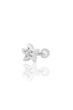 Gümüş rodyumlu zirkon taşlı yıldız modeli Tragus helix Piercing küpe SGTL12317RODAJ
