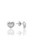 Gümüş rodyumlu zirkon taşlı heart (kalp) küpe SGTL12345RODAJ