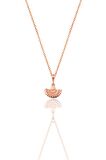 Gümüş rose minimal midye modeli kolye SGTL12385MIDYE